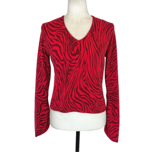Two Roads red tiger print sweater